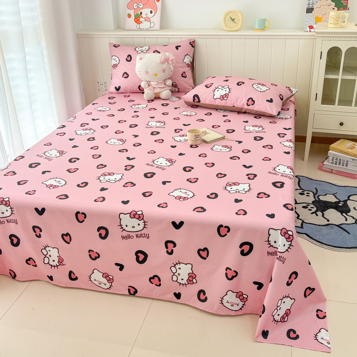 91家纺网 家纺一手货源 找家纺 （总）孩子王家纺 2026新款卡通全棉纯棉正版授权小版三丽鸥系列单床笠床笠单件单品床笠（含防伪码）