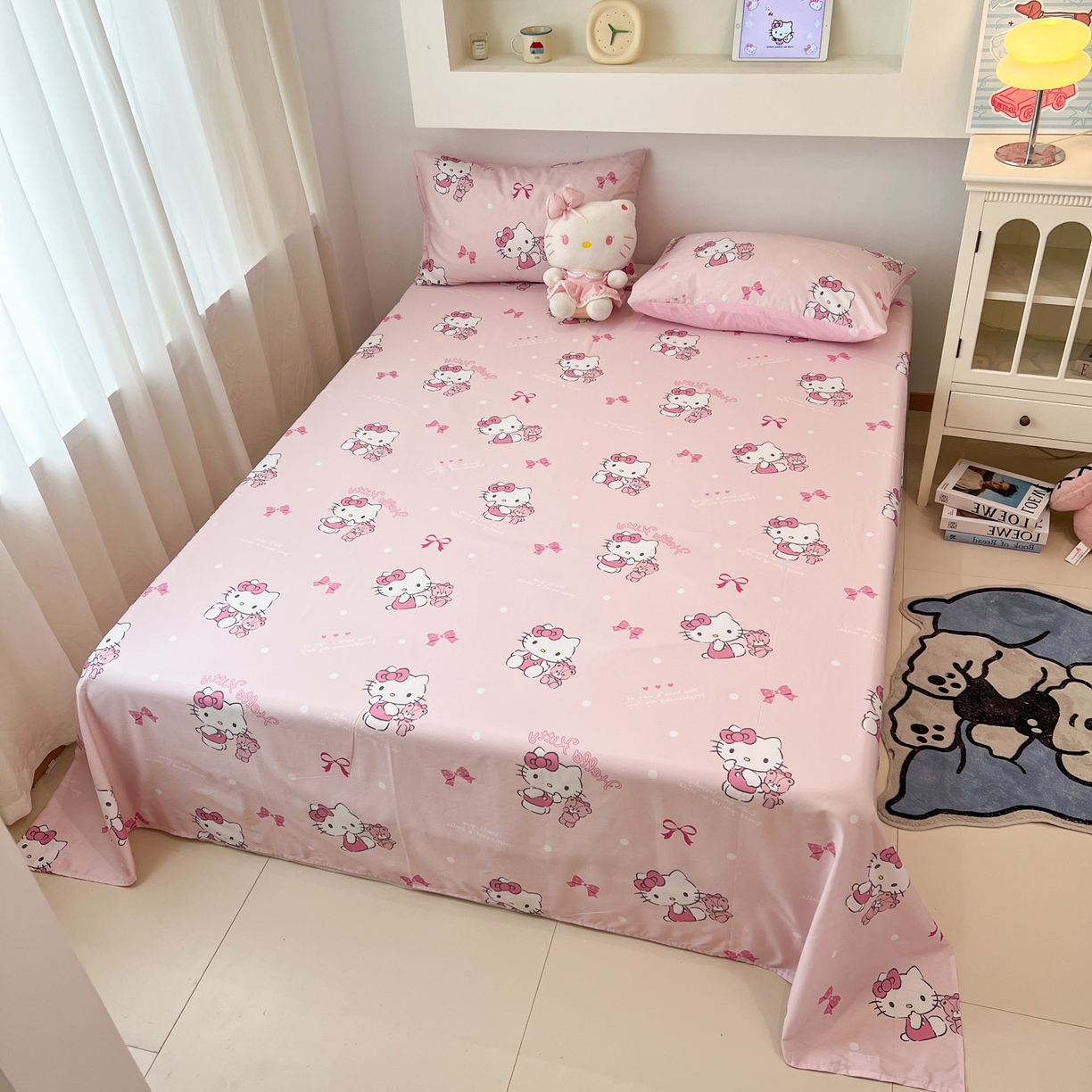 91家纺网 家纺一手货源 找家纺 （总）孩子王家纺 2026新款卡通全棉纯棉正版授权小版三丽鸥系列单床笠床笠单件单品床笠（含防伪码）