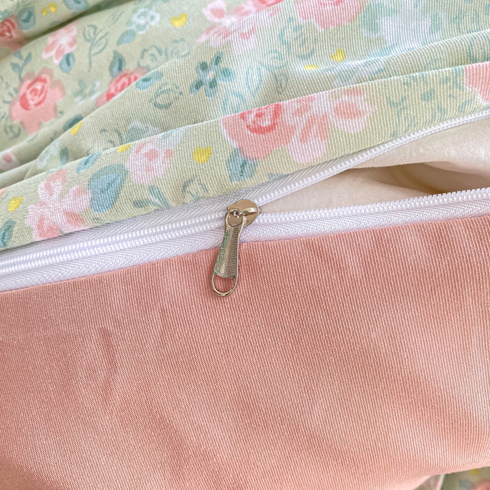 91家纺网 家纺一手货源 找家纺 仟网汇 2026新款针织棉双层纱床盖四件套夏被四件套 海盐薄荷