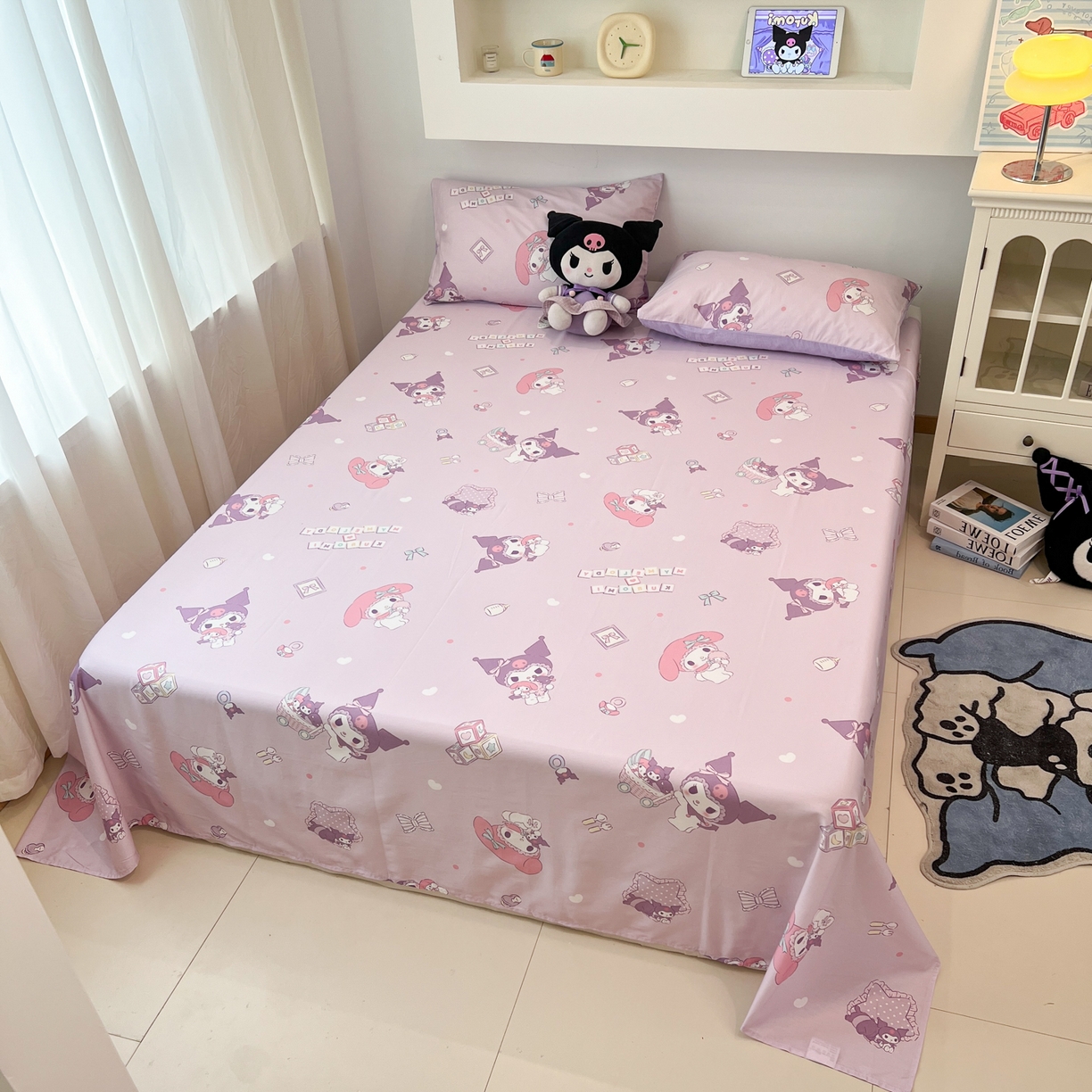 91家纺网 家纺一手货源 找家纺 （总）孩子王家纺 2026新款卡通全棉纯棉正版授权小版三丽鸥系列单床笠床笠单件单品床笠（含防伪码）