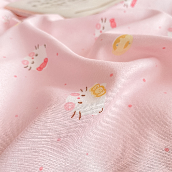 91家纺网 家纺一手货源 找家纺 仟网汇 2026新款针织棉双层纱床盖四件套夏被四件套 凯蒂猫