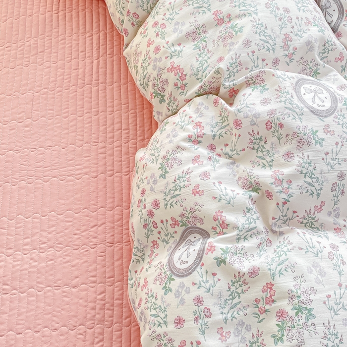 91家纺网 家纺一手货源 找家纺 仟网汇 2026新款针织棉双层纱床盖四件套夏被四件套 秘境