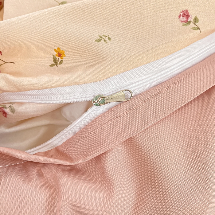 91家纺网 家纺一手货源 找家纺 仟网汇 2026新款针织棉双层纱床盖四件套夏被四件套 莫奈花园