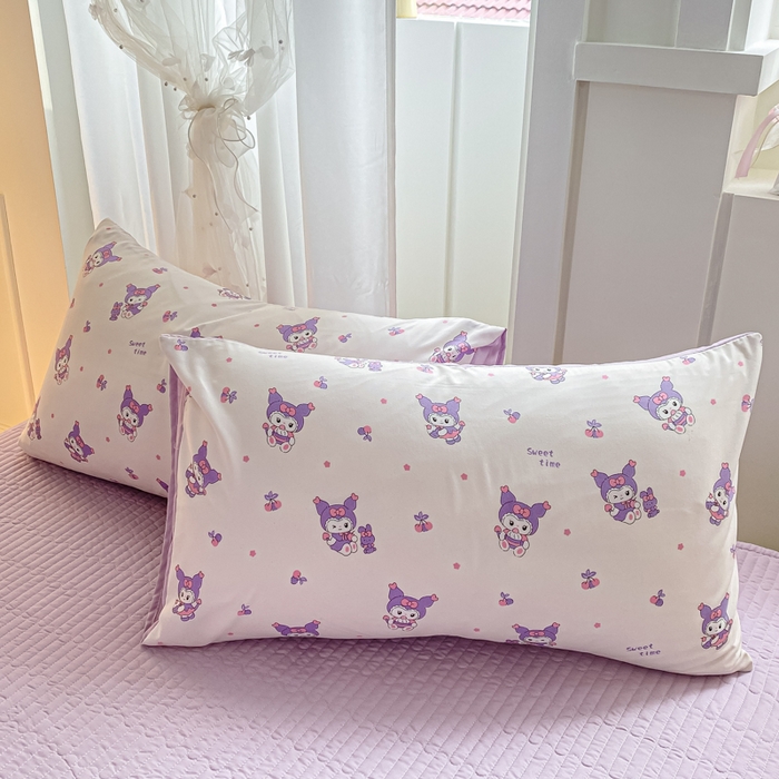 91家纺网 家纺一手货源 找家纺 仟网汇 2026新款针织棉双层纱床盖四件套夏被四件套 甜心库洛米