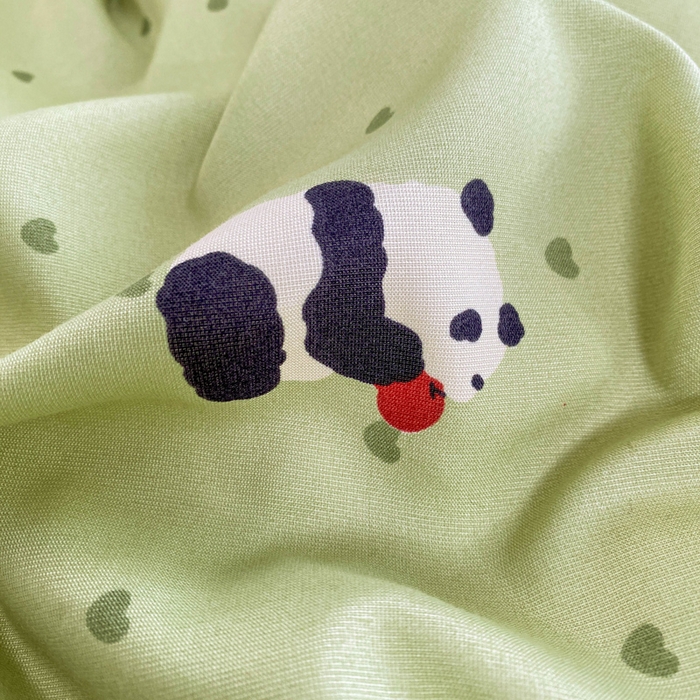 91家纺网 家纺一手货源 找家纺 仟网汇 2026新款针织棉双层纱床盖四件套夏被四件套 熊猫胖胖绿