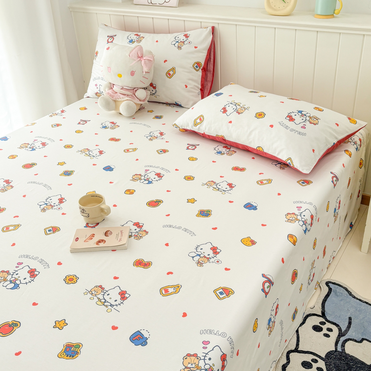 91家纺网 家纺一手货源 找家纺 孩子王家纺 2026新款卡通全棉纯棉正版授权小版三丽鸥系列单床笠床笠单件单品床笠（含防伪码）多彩kt