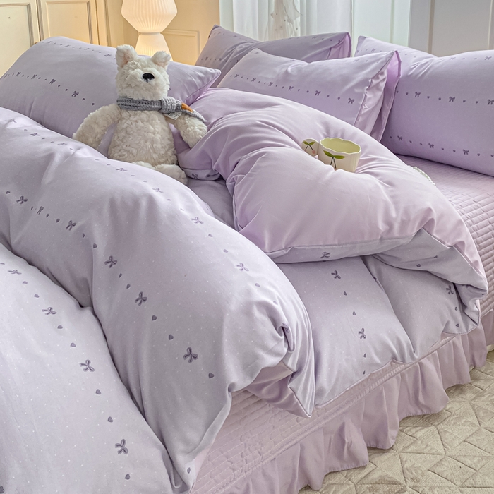 91家纺网 家纺一手货源 找家纺 仟网汇 2026新款针织棉双层纱床盖四件套夏被四件套 月光女神