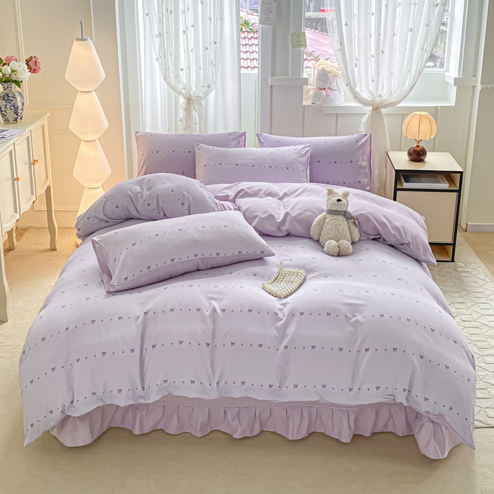 91家纺网 家纺一手货源 找家纺 仟网汇 2026新款针织棉双层纱床盖四件套夏被四件套 月光女神