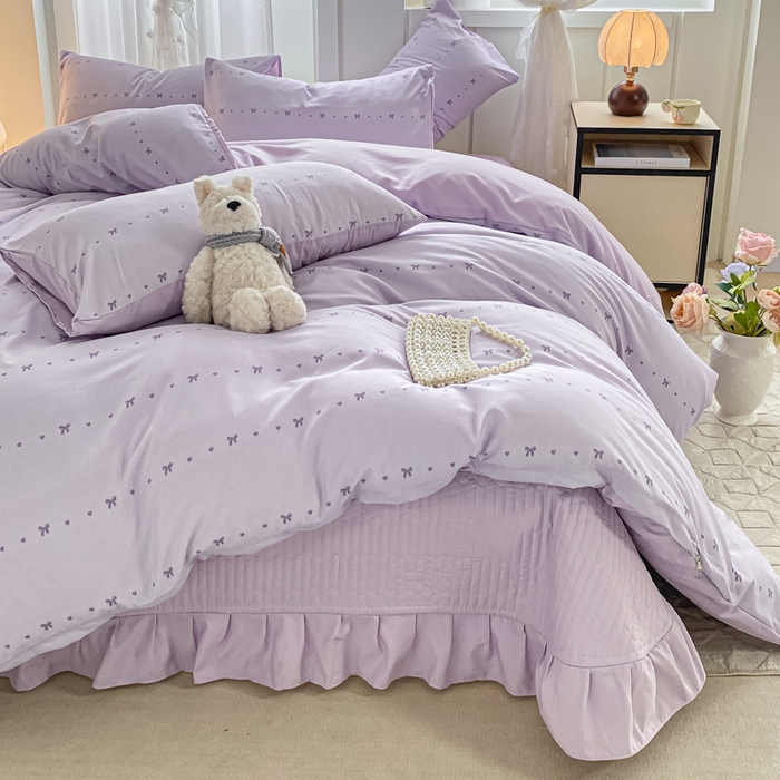 91家纺网 家纺一手货源 找家纺 仟网汇 2026新款针织棉双层纱床盖四件套夏被四件套 月光女神