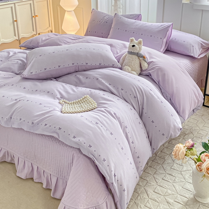 91家纺网 家纺一手货源 找家纺 仟网汇 2026新款针织棉双层纱床盖四件套夏被四件套 月光女神