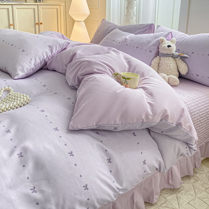 91家纺网 家纺一手货源 找家纺 仟网汇 2026新款针织棉双层纱床盖四件套夏被四件套 月光女神