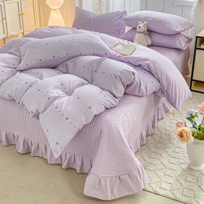 91家纺网 家纺一手货源 找家纺 仟网汇 2026新款针织棉双层纱床盖四件套夏被四件套 月光女神