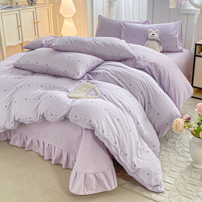 91家纺网 家纺一手货源 找家纺 仟网汇 2026新款针织棉双层纱床盖四件套夏被四件套 月光女神