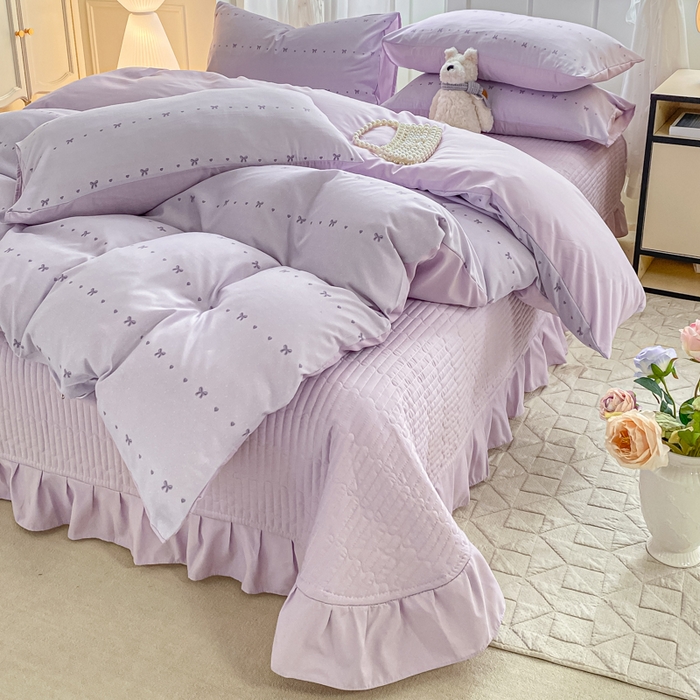 91家纺网 家纺一手货源 找家纺 仟网汇 2026新款针织棉双层纱床盖四件套夏被四件套 月光女神