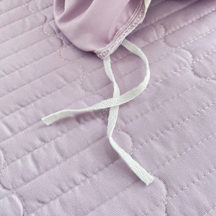 91家纺网 家纺一手货源 找家纺 仟网汇 2026新款针织棉双层纱床盖四件套夏被四件套 紫色香氛