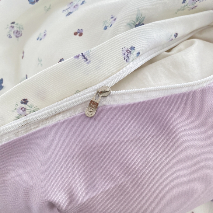 91家纺网 家纺一手货源 找家纺 仟网汇 2026新款针织棉双层纱床盖四件套夏被四件套 紫色香氛