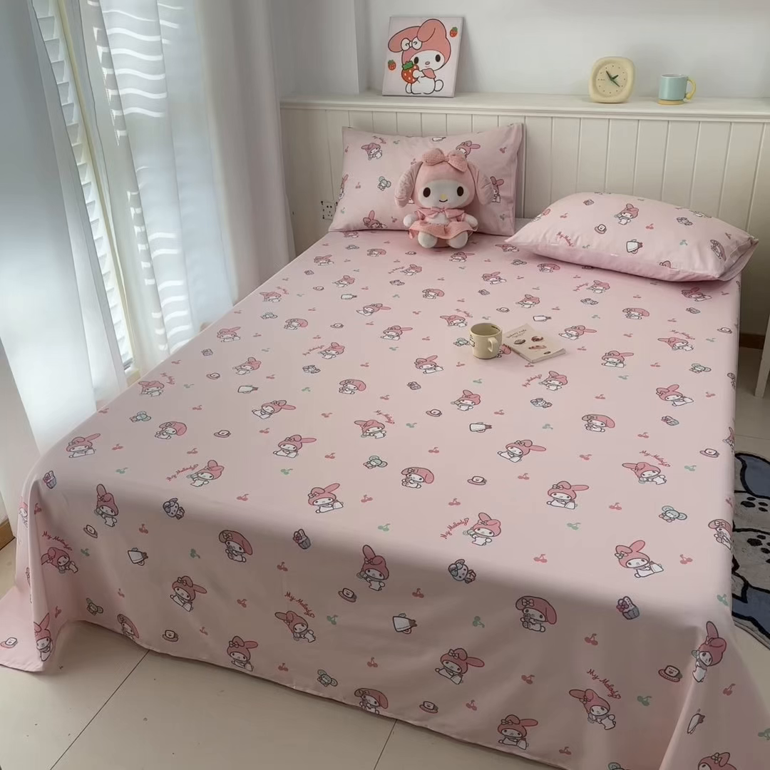91家纺网 家纺一手货源 找家纺 孩子王家纺 2026新款卡通全棉纯棉正版授权小版三丽鸥系列单床笠床笠单件单品床笠（含防伪码）软糖美乐蒂