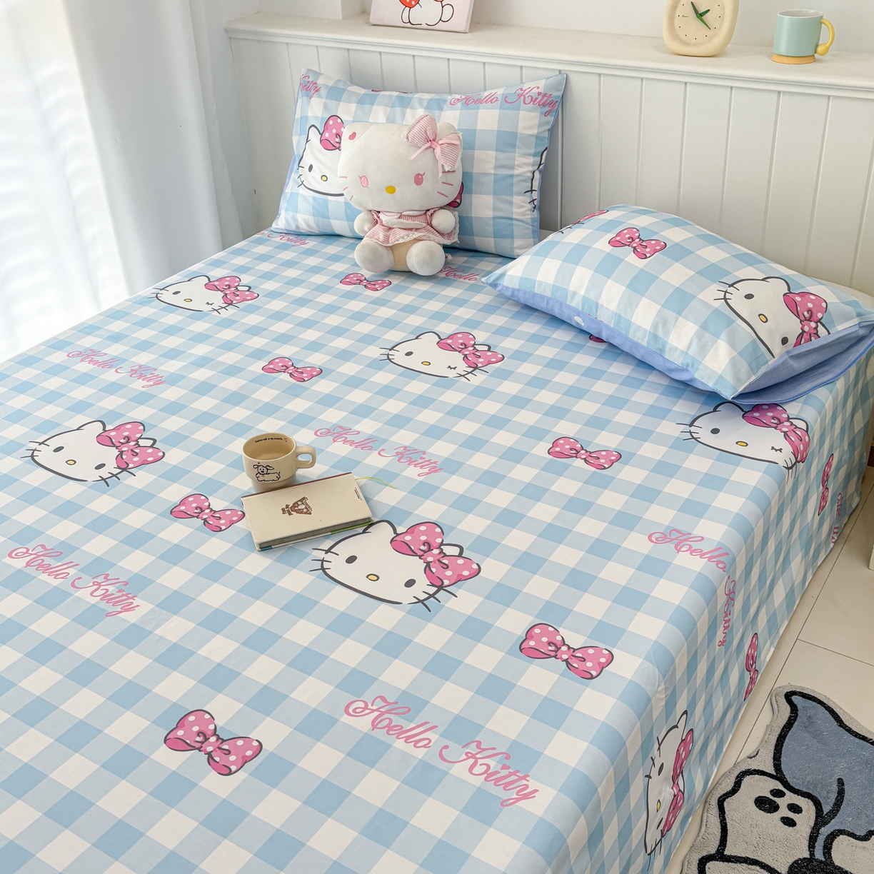 91家纺网 家纺一手货源 找家纺 孩子王家纺 2026新款卡通全棉纯棉正版授权小版三丽鸥系列单床笠床笠单件单品床笠（含防伪码）甜美kt