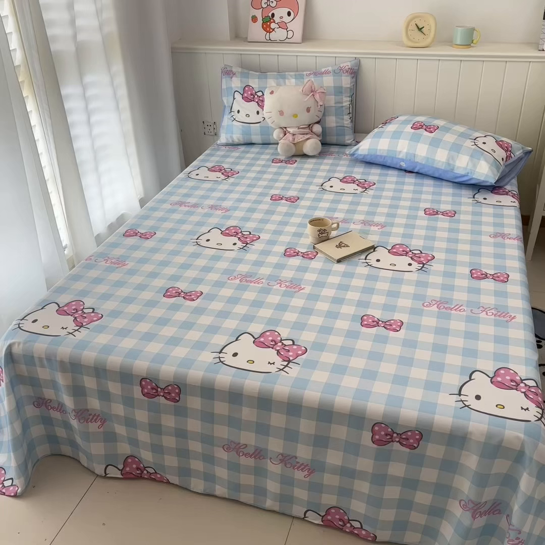 91家纺网 家纺一手货源 找家纺 孩子王家纺 2026新款卡通全棉纯棉正版授权小版三丽鸥系列单床笠床笠单件单品床笠（含防伪码）甜美kt