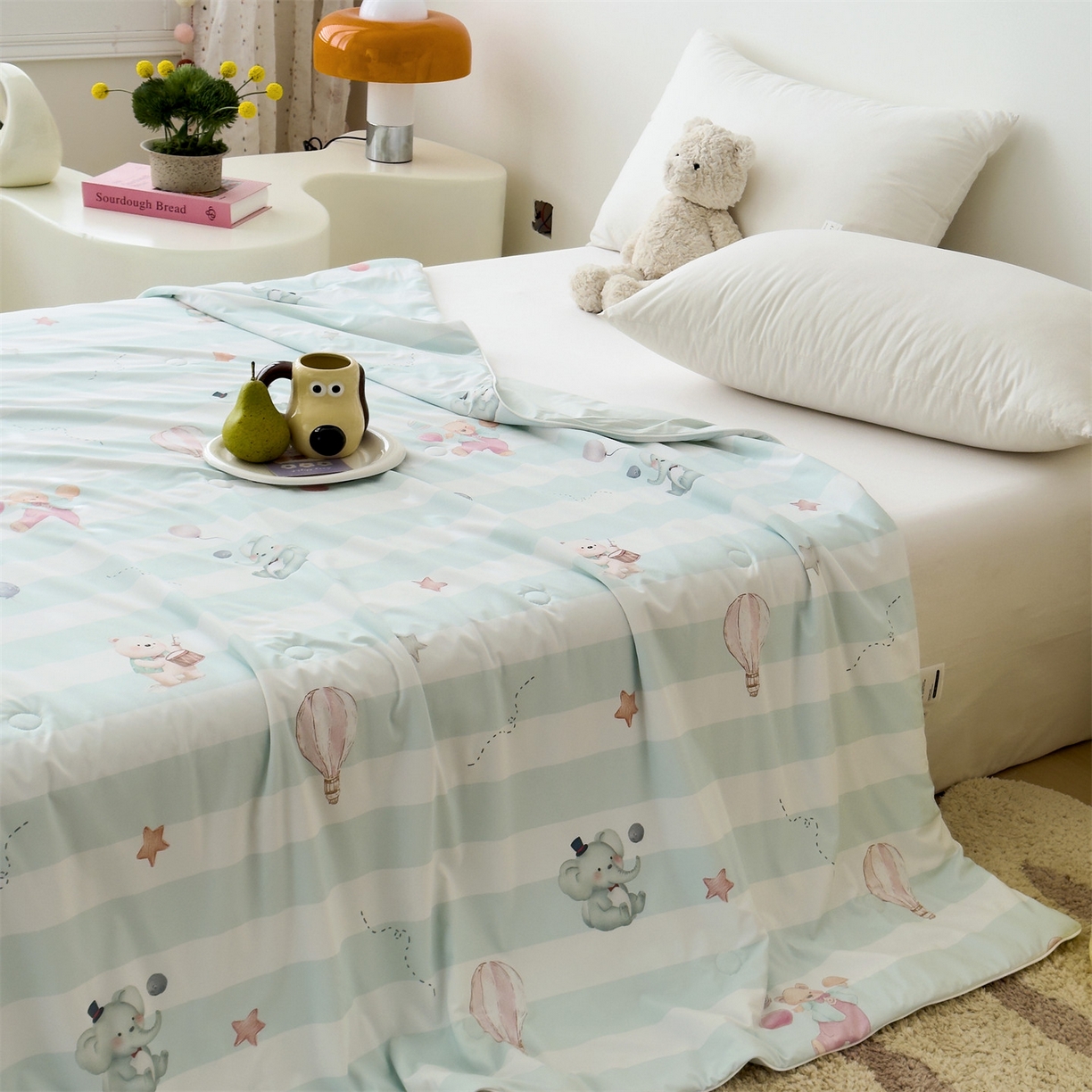 91家纺网 家纺一手货源 找家纺 朵希曼 2026春夏新款卡通锦氨凉感夏被夏凉被空调被 萌宠派对 -蓝