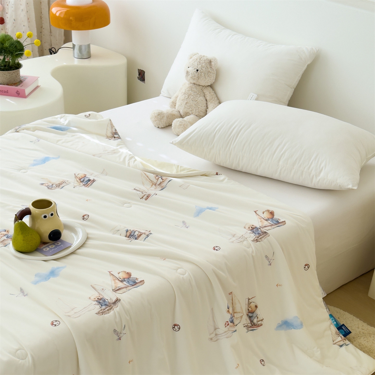 91家纺网 家纺一手货源 找家纺 朵希曼 2026春夏新款卡通锦氨凉感夏被夏凉被空调被 小小航海家