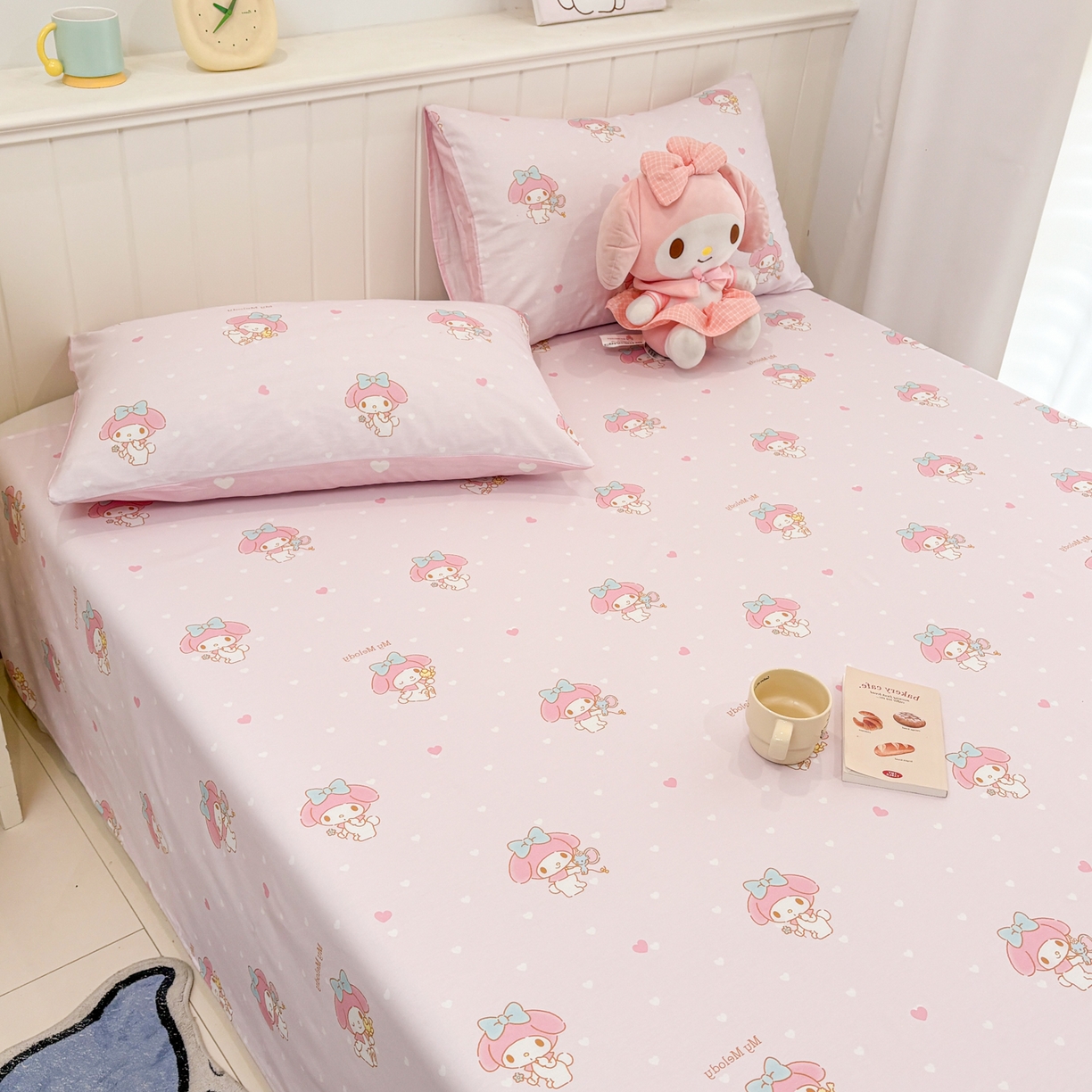 91家纺网 家纺一手货源 找家纺 孩子王家纺 2026新款卡通全棉纯棉正版授权小版三丽鸥系列单床笠床笠单件单品床笠（含防伪码）真爱美乐蒂