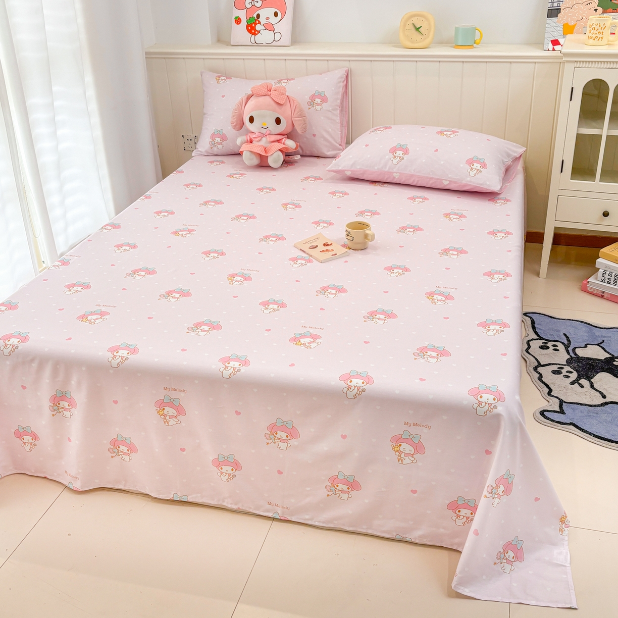 孩子王家纺 2026新款卡通全棉纯棉正版授权小版三丽鸥系列单床笠床笠单件单品床笠（含防伪码）真爱美乐蒂