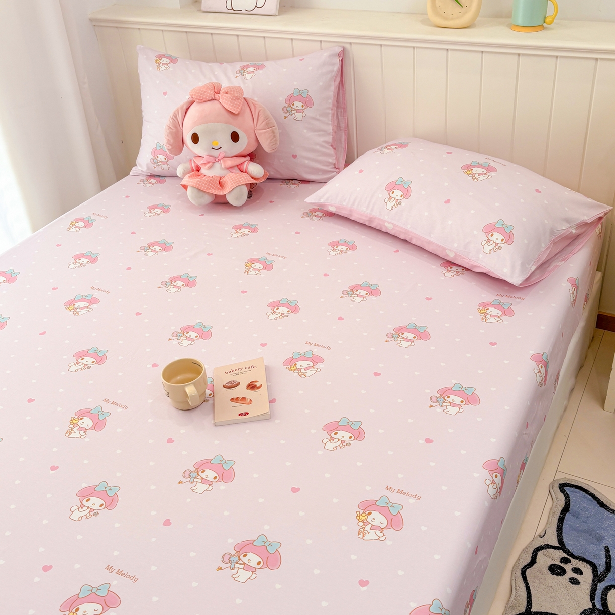 91家纺网 家纺一手货源 找家纺 孩子王家纺 2026新款卡通全棉纯棉正版授权小版三丽鸥系列单床笠床笠单件单品床笠（含防伪码）真爱美乐蒂