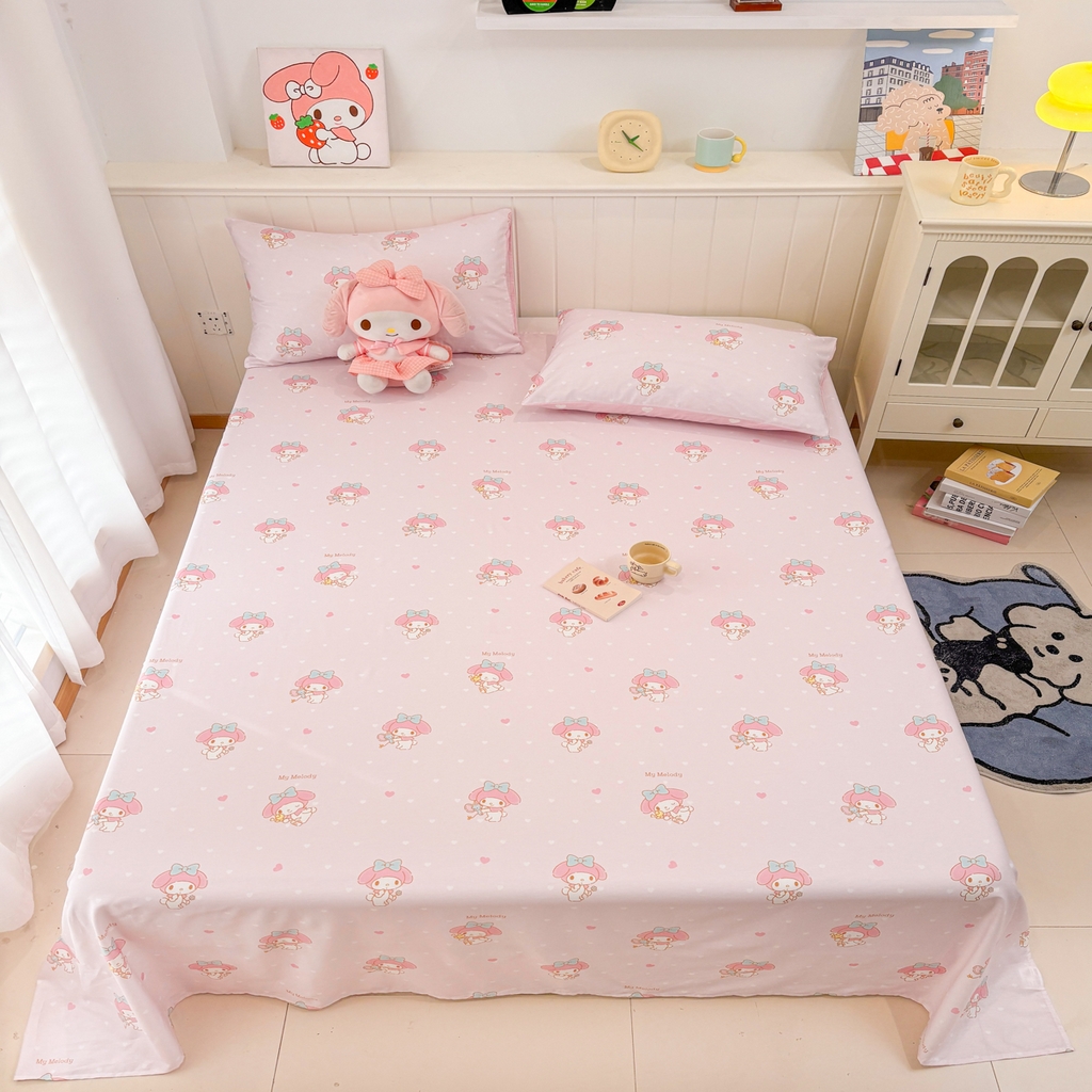 91家纺网 家纺一手货源 找家纺 孩子王家纺 2026新款卡通全棉纯棉正版授权小版三丽鸥系列单床笠床笠单件单品床笠（含防伪码）真爱美乐蒂