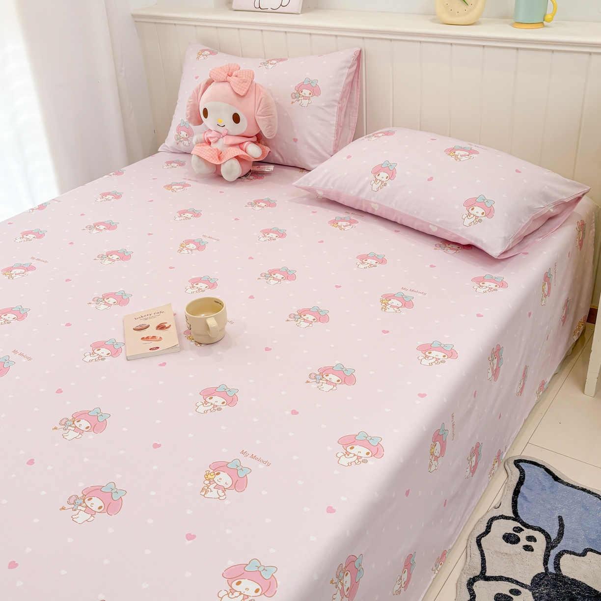 91家纺网 家纺一手货源 找家纺 孩子王家纺 2026新款卡通全棉纯棉正版授权小版三丽鸥系列单床笠床笠单件单品床笠（含防伪码）真爱美乐蒂