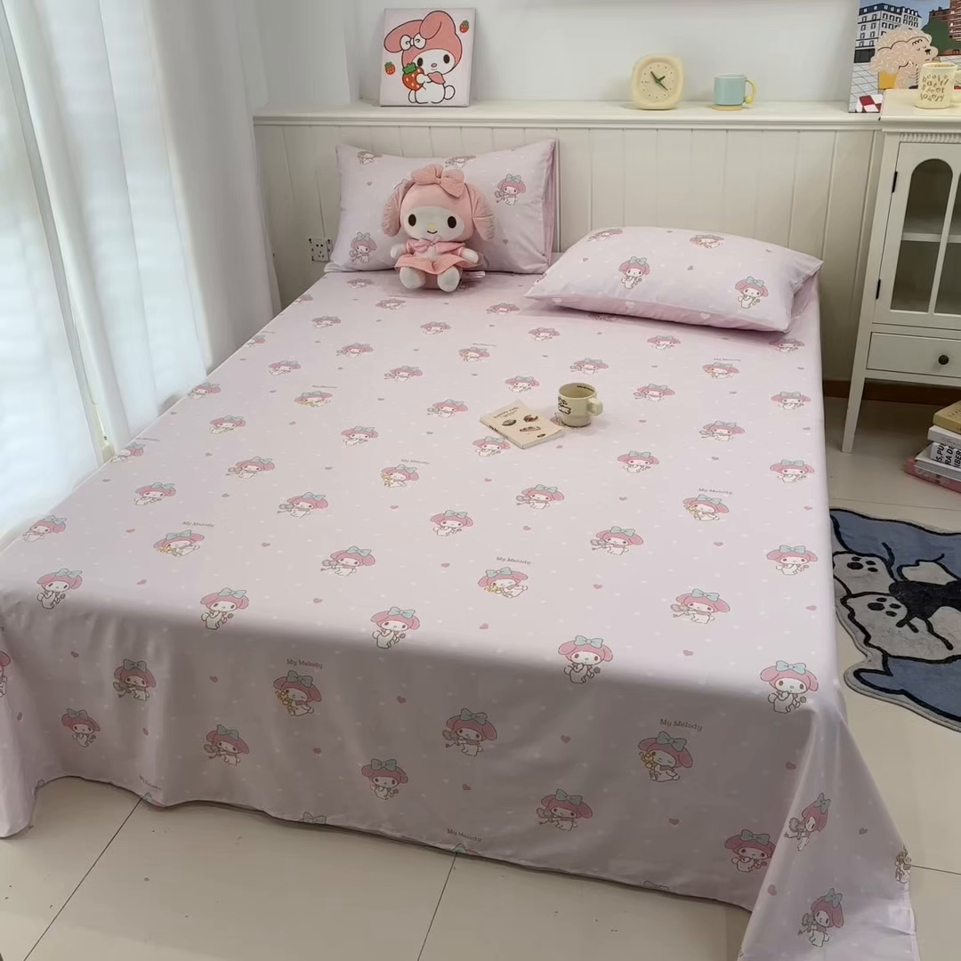 91家纺网 家纺一手货源 找家纺 孩子王家纺 2026新款卡通全棉纯棉正版授权小版三丽鸥系列单床笠床笠单件单品床笠（含防伪码）真爱美乐蒂