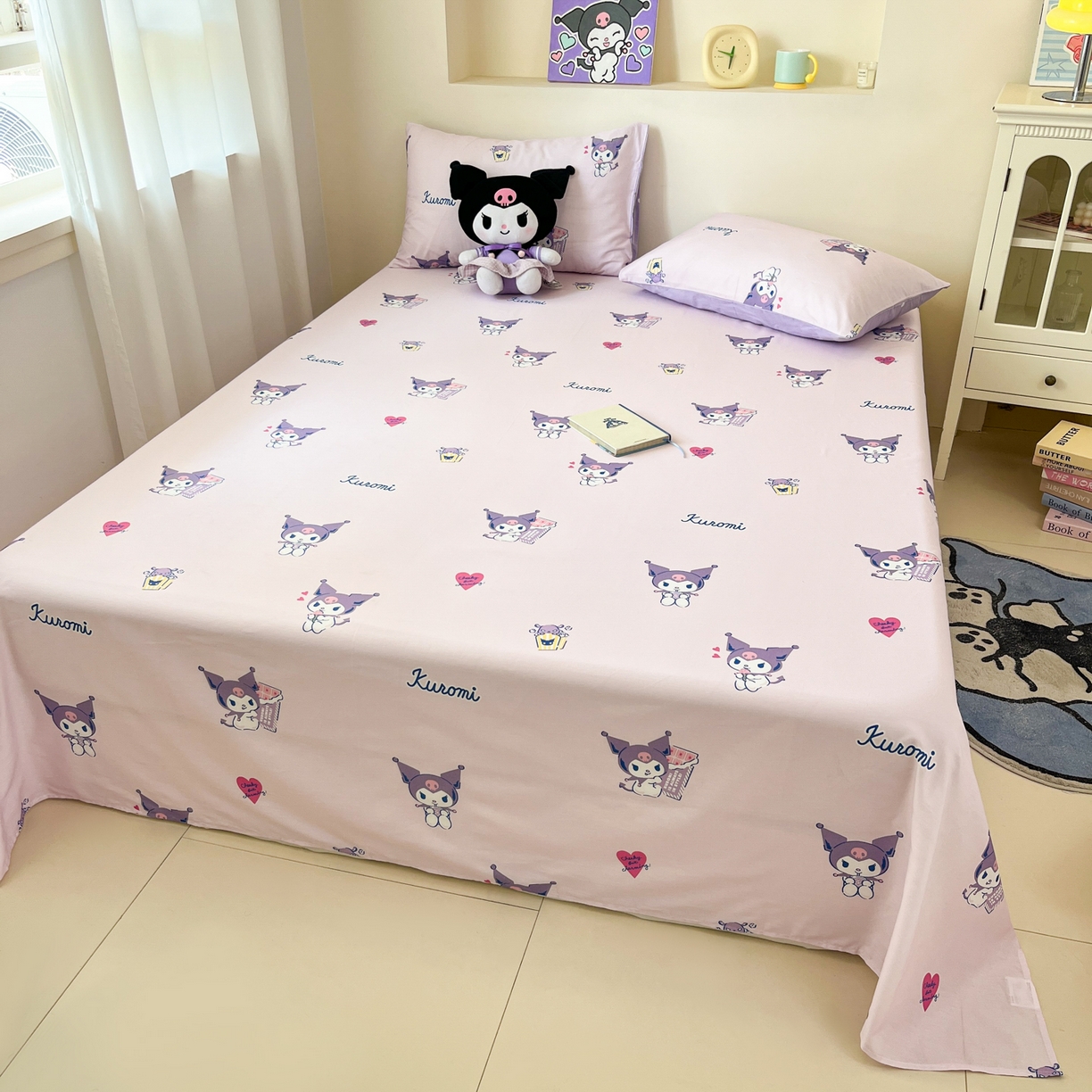 91家纺网 家纺一手货源 找家纺 孩子王家纺 2026新款卡通全棉纯棉正版授权小版三丽鸥系列单床笠床笠单件单品床笠（含防伪码） 梦幻库洛米