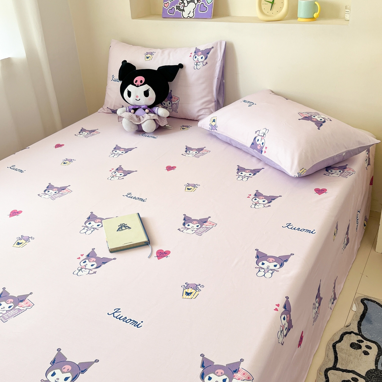 91家纺网 家纺一手货源 找家纺 孩子王家纺 2026新款卡通全棉纯棉正版授权小版三丽鸥系列单床笠床笠单件单品床笠（含防伪码） 梦幻库洛米