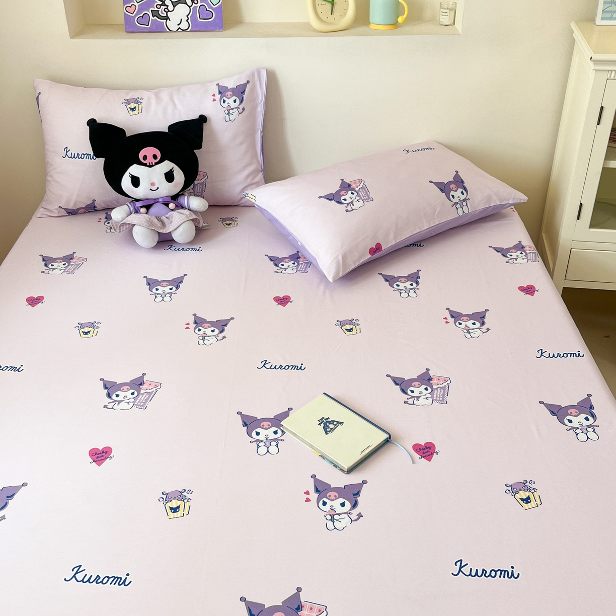 91家纺网 家纺一手货源 找家纺 孩子王家纺 2026新款卡通全棉纯棉正版授权小版三丽鸥系列单床笠床笠单件单品床笠（含防伪码） 梦幻库洛米