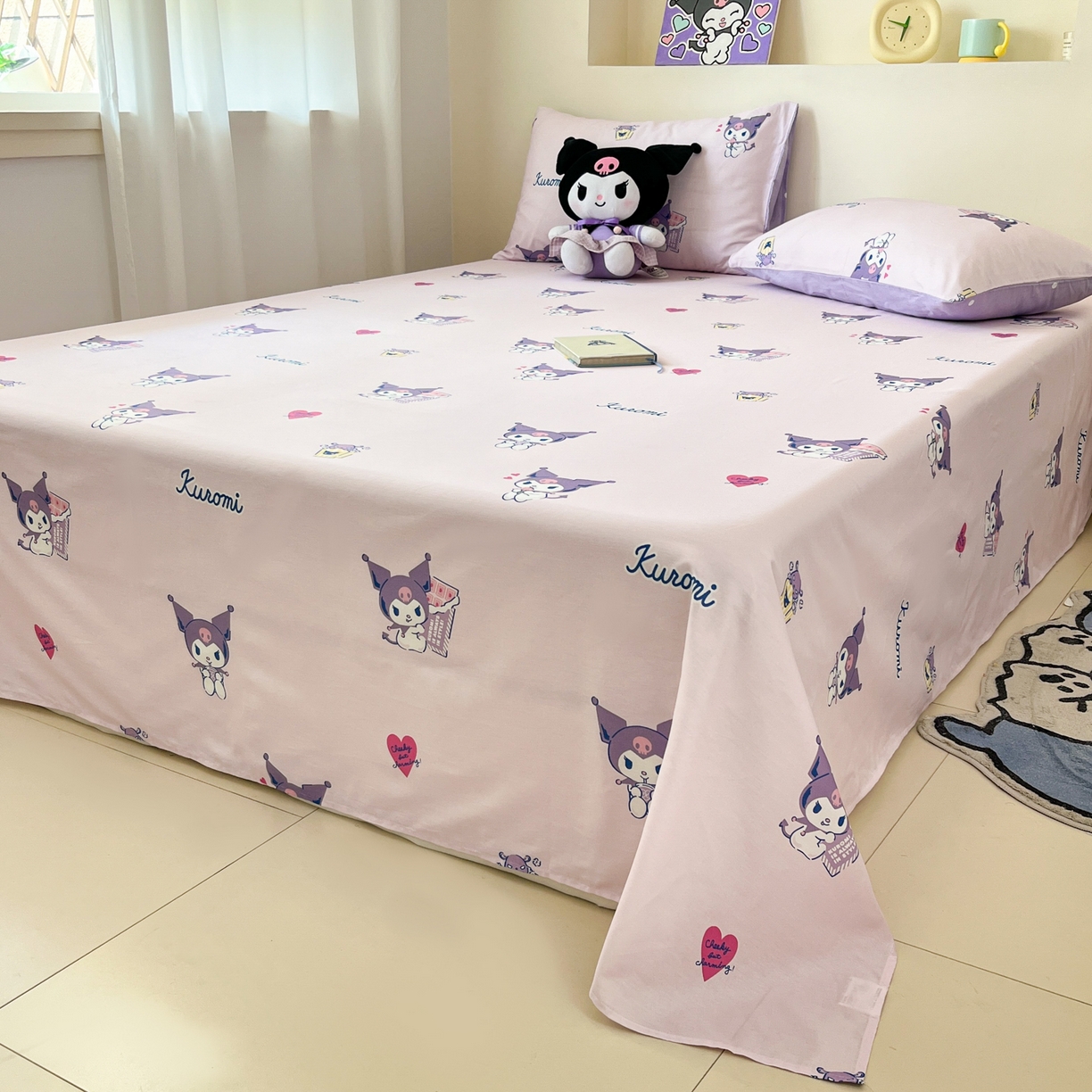 91家纺网 家纺一手货源 找家纺 孩子王家纺 2026新款卡通全棉纯棉正版授权小版三丽鸥系列单床笠床笠单件单品床笠（含防伪码） 梦幻库洛米