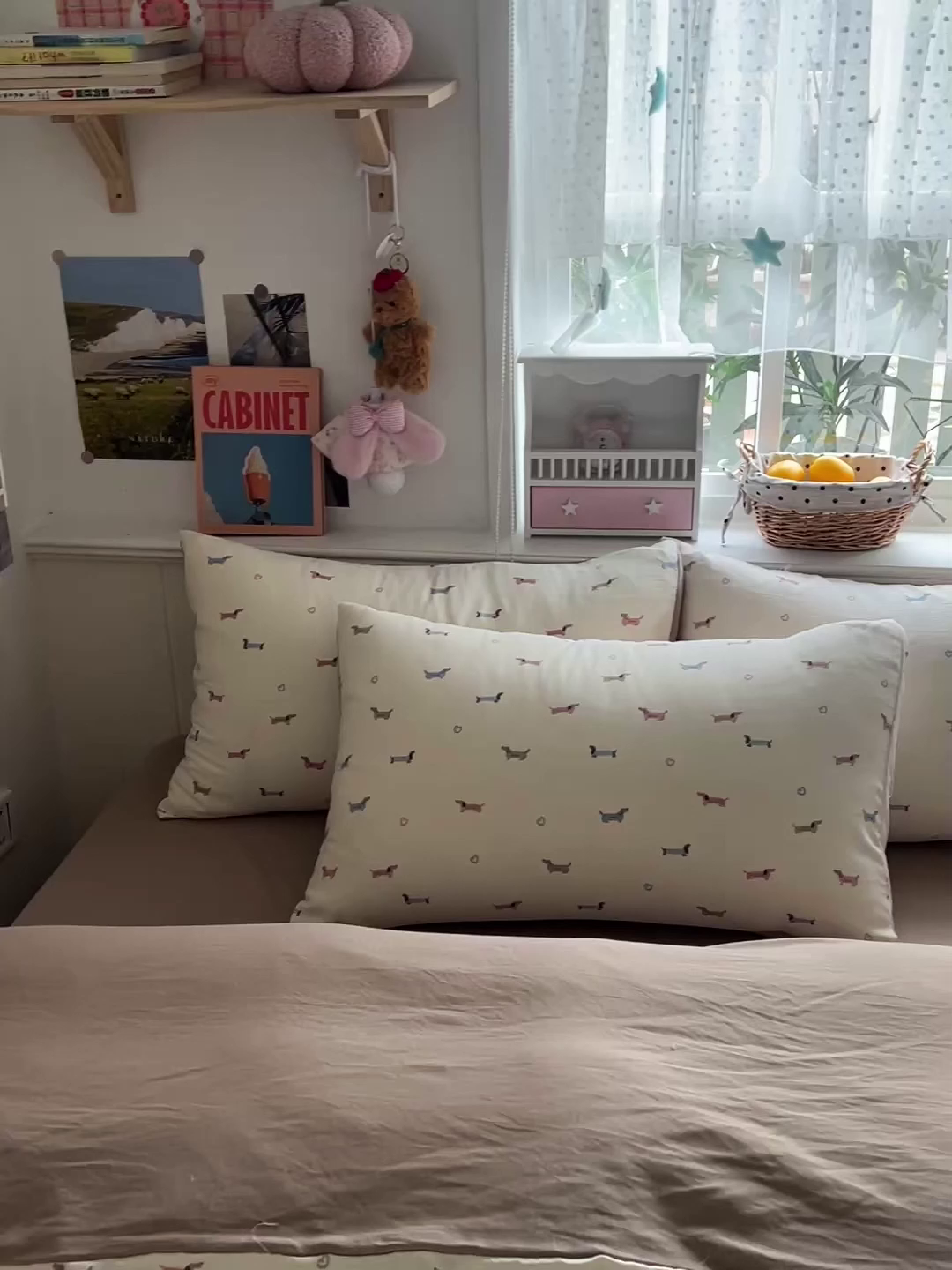 91家纺网 家纺一手货源 找家纺 金梦拉家纺 2026春夏新款高克重提花色织印花小布袋四件套 椰椰奶狗