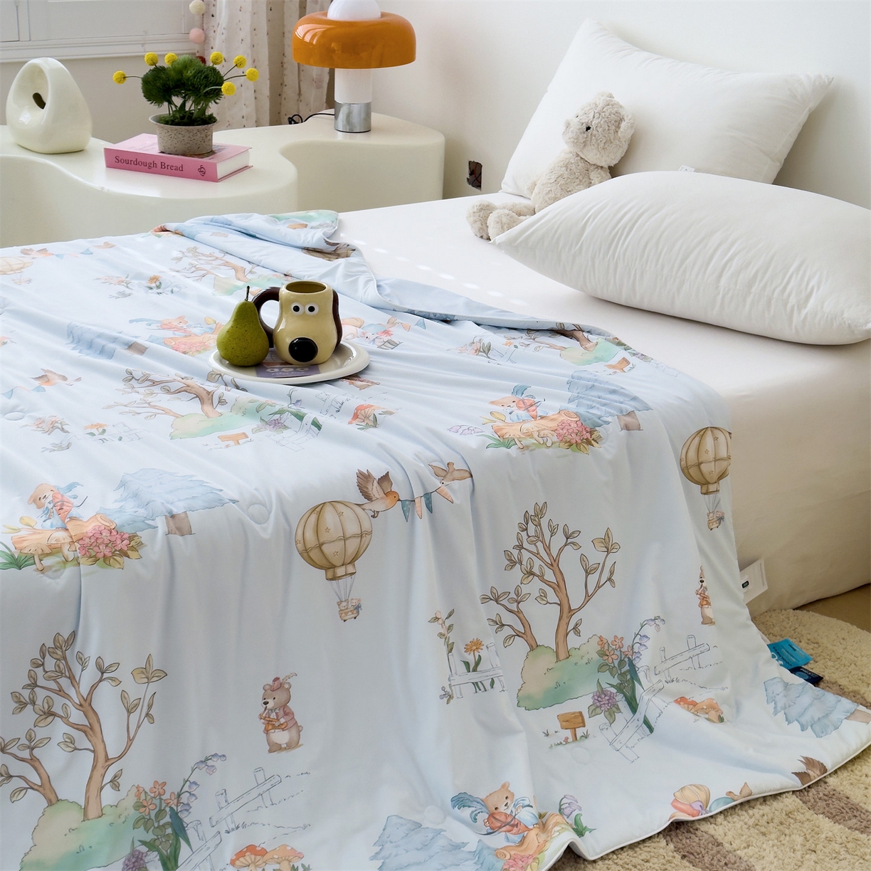 91家纺网 家纺一手货源 找家纺 朵希曼 2026春夏新款卡通锦氨凉感夏被夏凉被空调被 维尼的世界