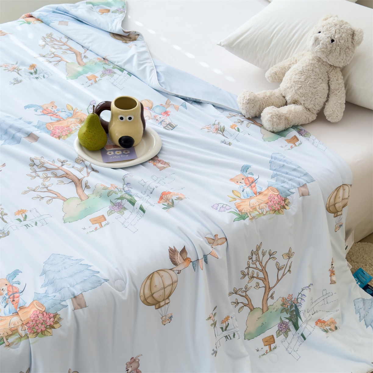 91家纺网 家纺一手货源 找家纺 朵希曼 2026春夏新款卡通锦氨凉感夏被夏凉被空调被 维尼的世界