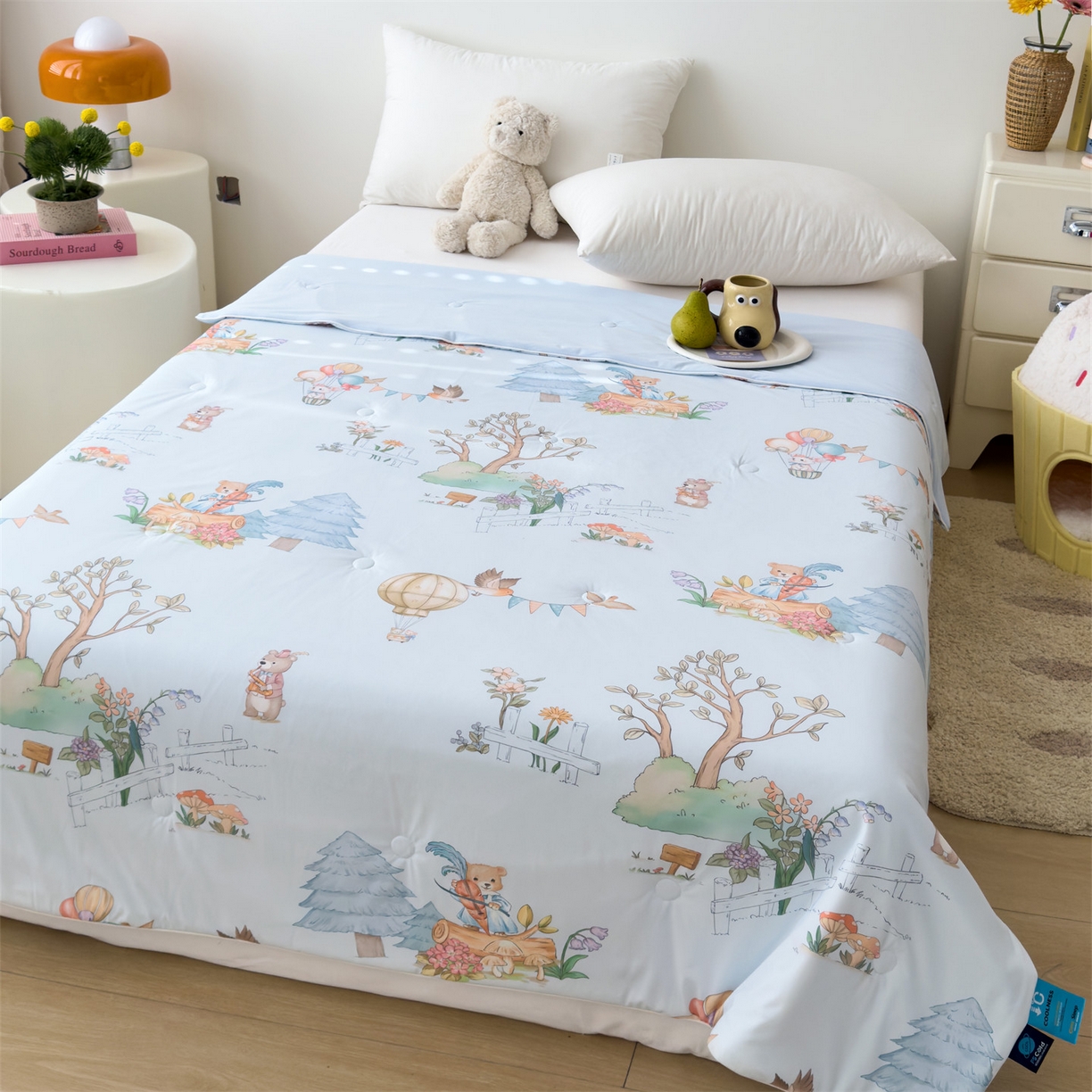 91家纺网 家纺一手货源 找家纺 朵希曼 2026春夏新款卡通锦氨凉感夏被夏凉被空调被 维尼的世界