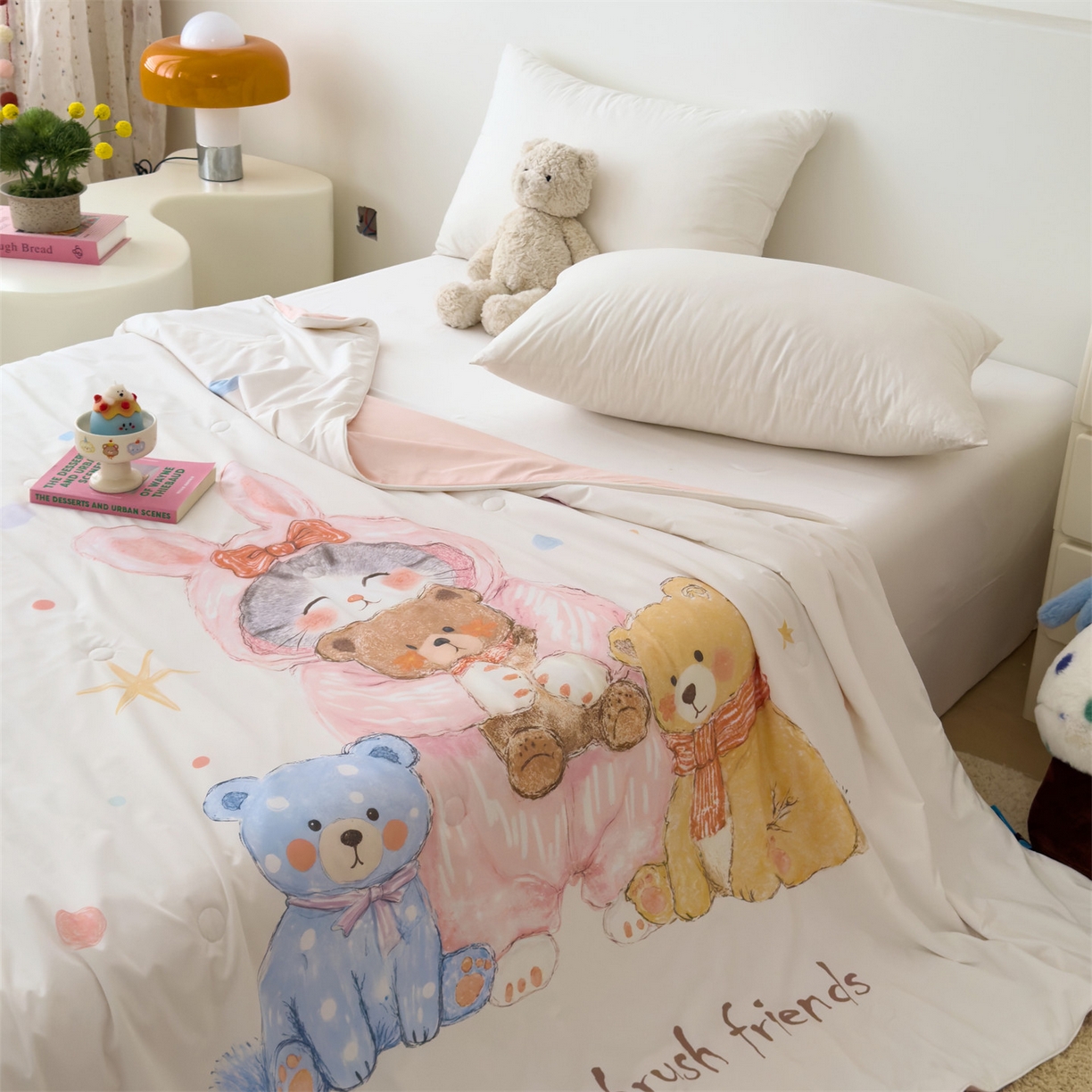 朵希曼 2026春夏新款卡通锦氨凉感夏被夏凉被空调被 涂鸦小熊