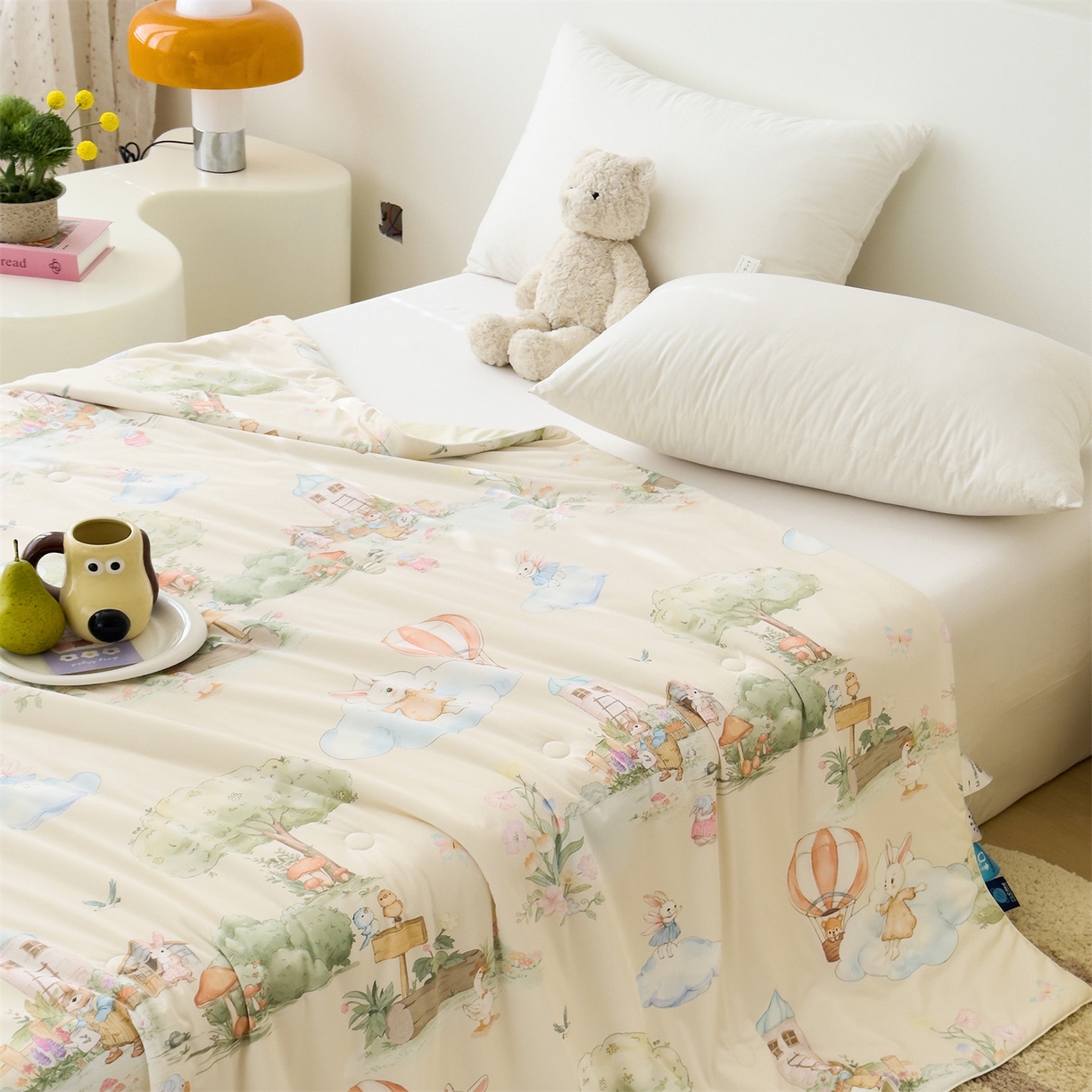 91家纺网 家纺一手货源 找家纺 朵希曼 2026春夏新款卡通锦氨凉感夏被夏凉被空调被 空中城堡