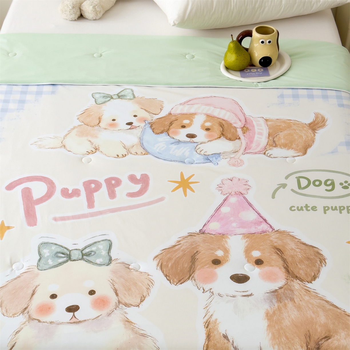 91家纺网 家纺一手货源 找家纺 朵希曼 2026春夏新款卡通锦氨凉感夏被夏凉被空调被 汪仔小窝