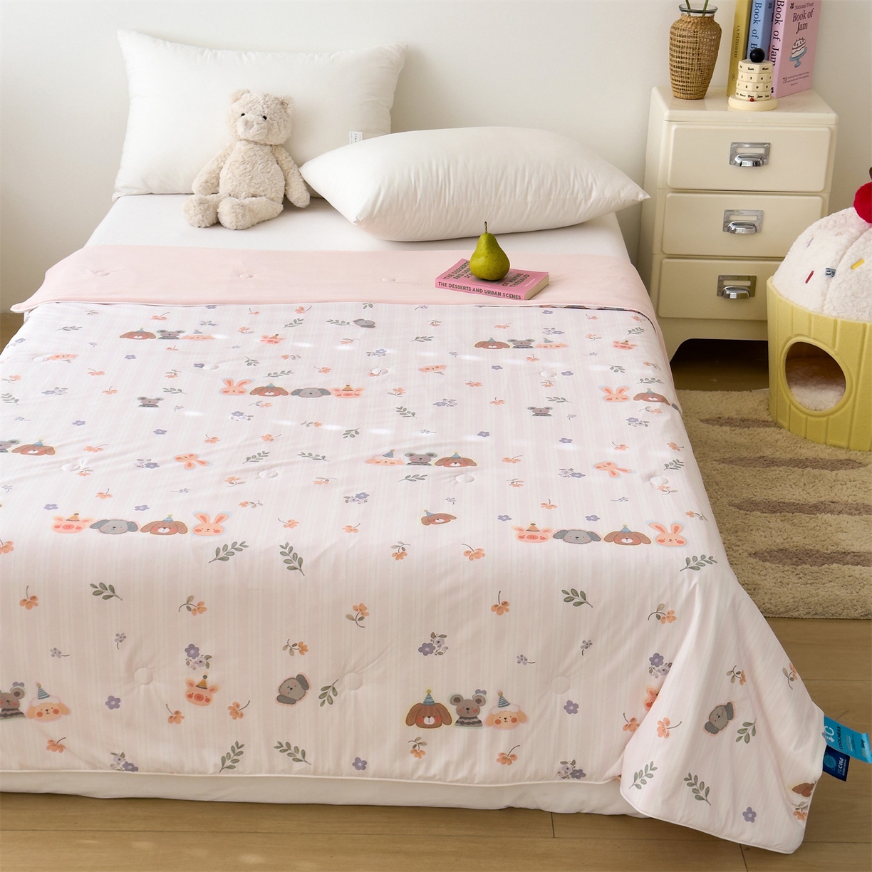 朵希曼 2026春夏新款卡通锦氨凉感夏被夏凉被空调被 生日派对-粉