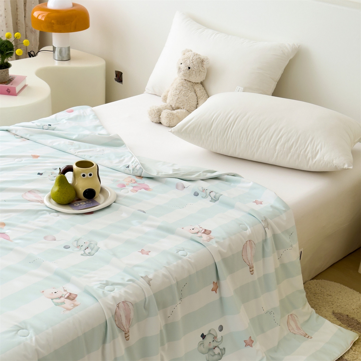 91家纺网 家纺一手货源 找家纺 朵希曼 2026春夏新款卡通锦氨凉感夏被夏凉被空调被 萌宠派对 -蓝