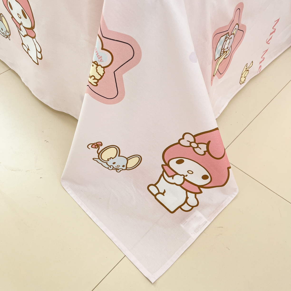 91家纺网 家纺一手货源 找家纺 孩子王家纺 2026新款卡通全棉纯棉正版授权小版三丽鸥系列单床笠床笠单件单品床笠（含防伪码） 纯真美乐蒂