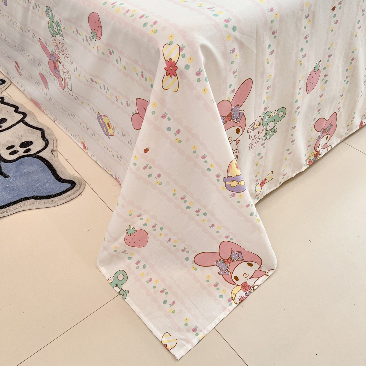 91家纺网 家纺一手货源 找家纺 孩子王家纺 2026新款卡通全棉纯棉正版授权小版三丽鸥系列单床笠床笠单件单品床笠（含防伪码） 俏皮美乐蒂