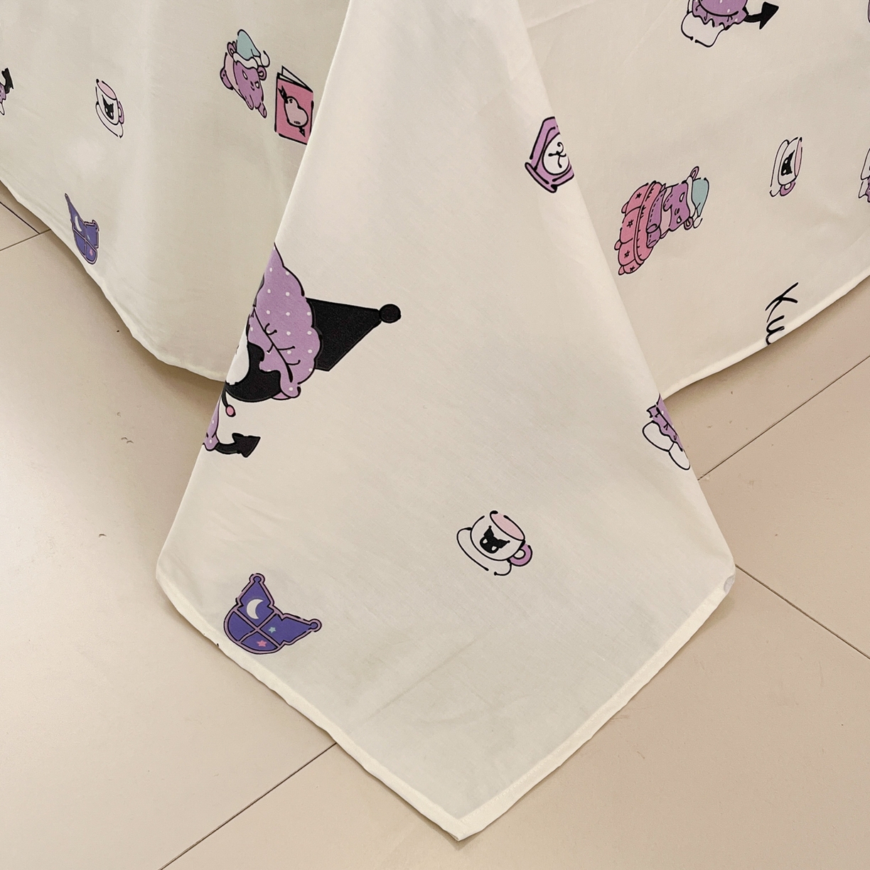 91家纺网 家纺一手货源 找家纺 孩子王家纺 2026新款卡通全棉纯棉正版授权小版三丽鸥系列单床笠床笠单件单品床笠（含防伪码） 布丁库洛米