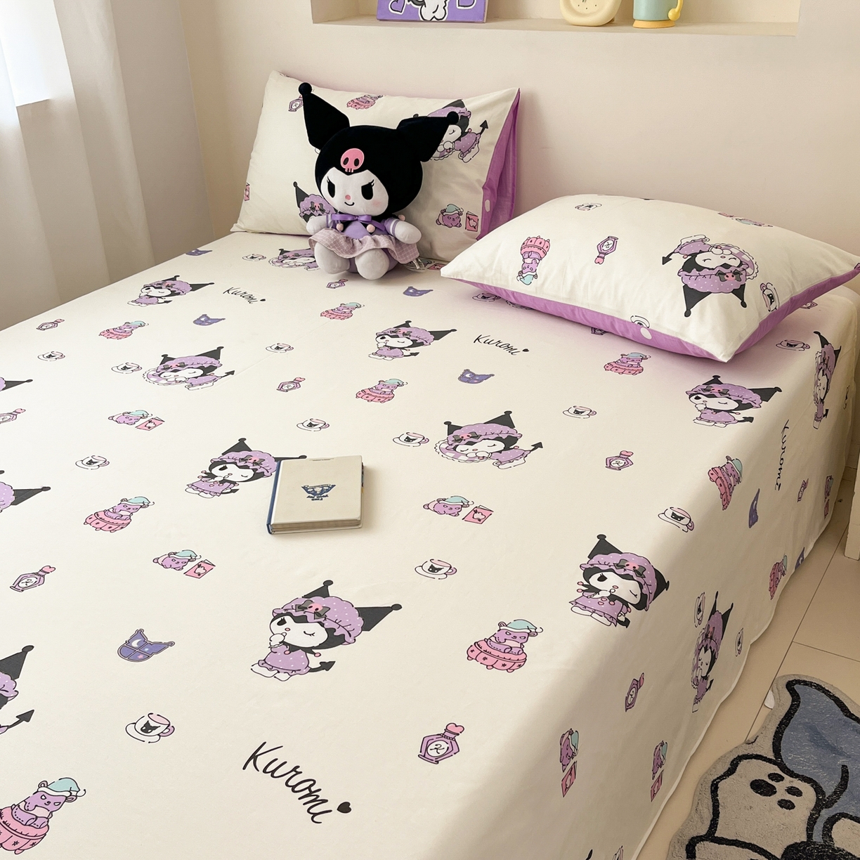 91家纺网 家纺一手货源 找家纺 孩子王家纺 2026新款卡通全棉纯棉正版授权小版三丽鸥系列单床笠床笠单件单品床笠（含防伪码） 布丁库洛米