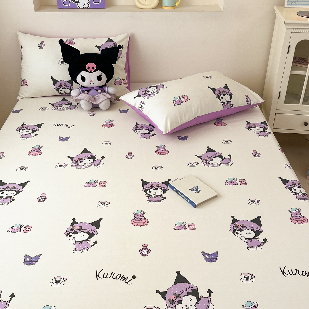 91家纺网 家纺一手货源 找家纺 孩子王家纺 2026新款卡通全棉纯棉正版授权小版三丽鸥系列单床笠床笠单件单品床笠（含防伪码） 布丁库洛米