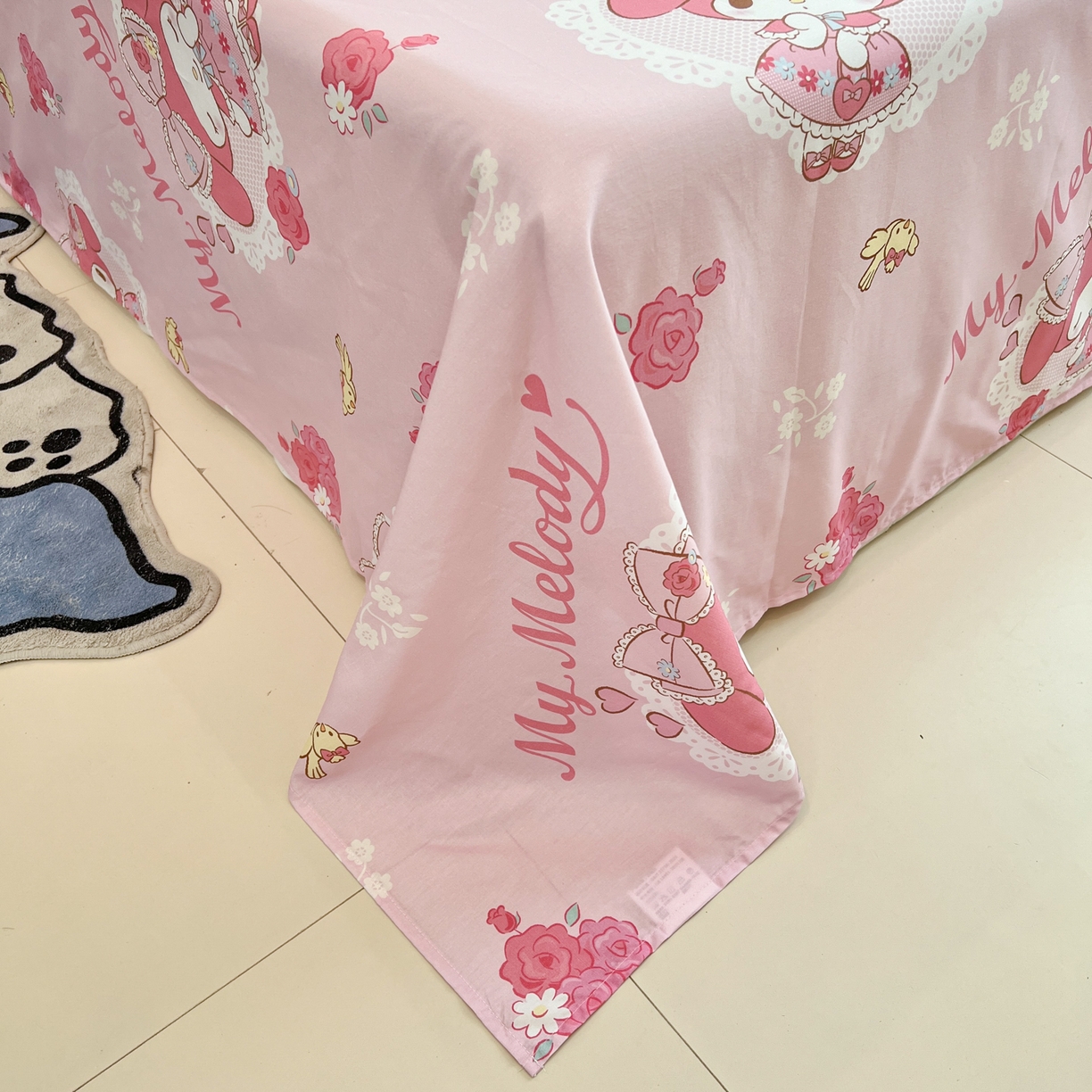 91家纺网 家纺一手货源 找家纺 孩子王家纺 2026新款卡通全棉纯棉正版授权小版三丽鸥系列单床笠床笠单件单品床笠（含防伪码） 晚安美乐蒂